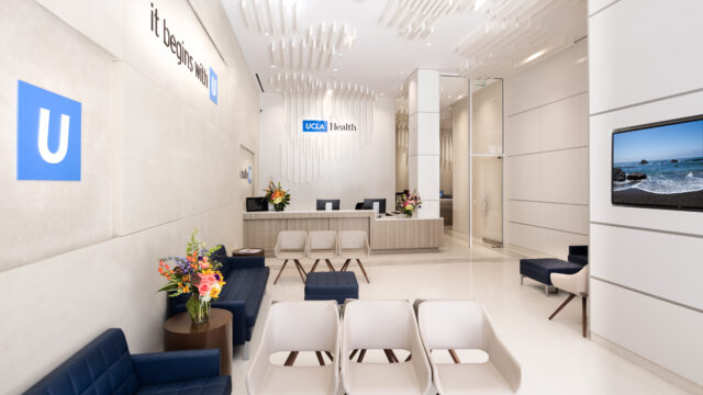 UCLA Health LaForma Think Lightweight Royal Plywood Ceiling Baffles Ceiling Beams Ceiling Beams near me Ceiling Baffles near me Ceiling laminate beams custom baffles custom ceiling baffles Lightweight Panels Lightweight Wood Panels