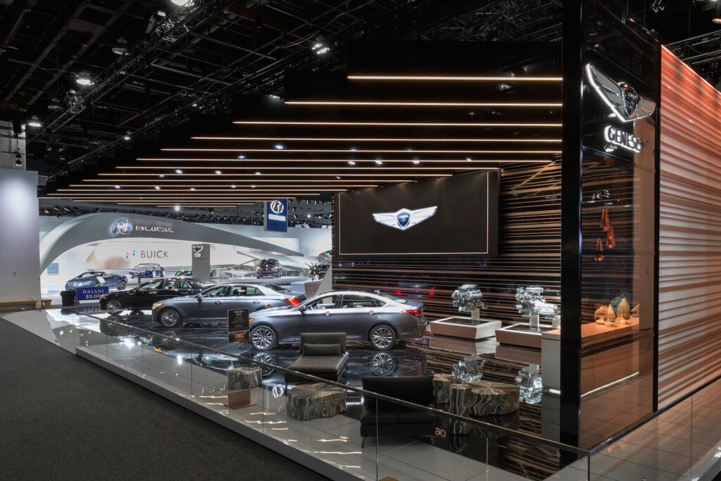 Genesis Tradeshow Booth Tradeshow Panel Solutions Thick Wood Panel Manufacturer ultimate outsourcing partner suspended panels wall panels dividers custom wood panels